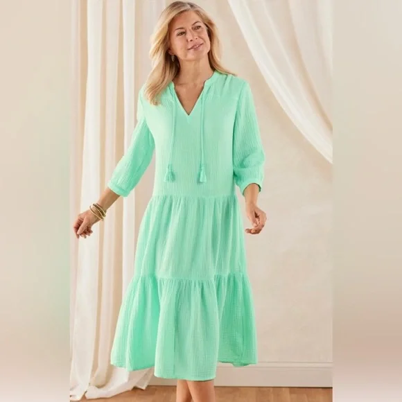 soft surroundings dresses Fallen Leaves Printed Maxi Dress – VICI main image 0
